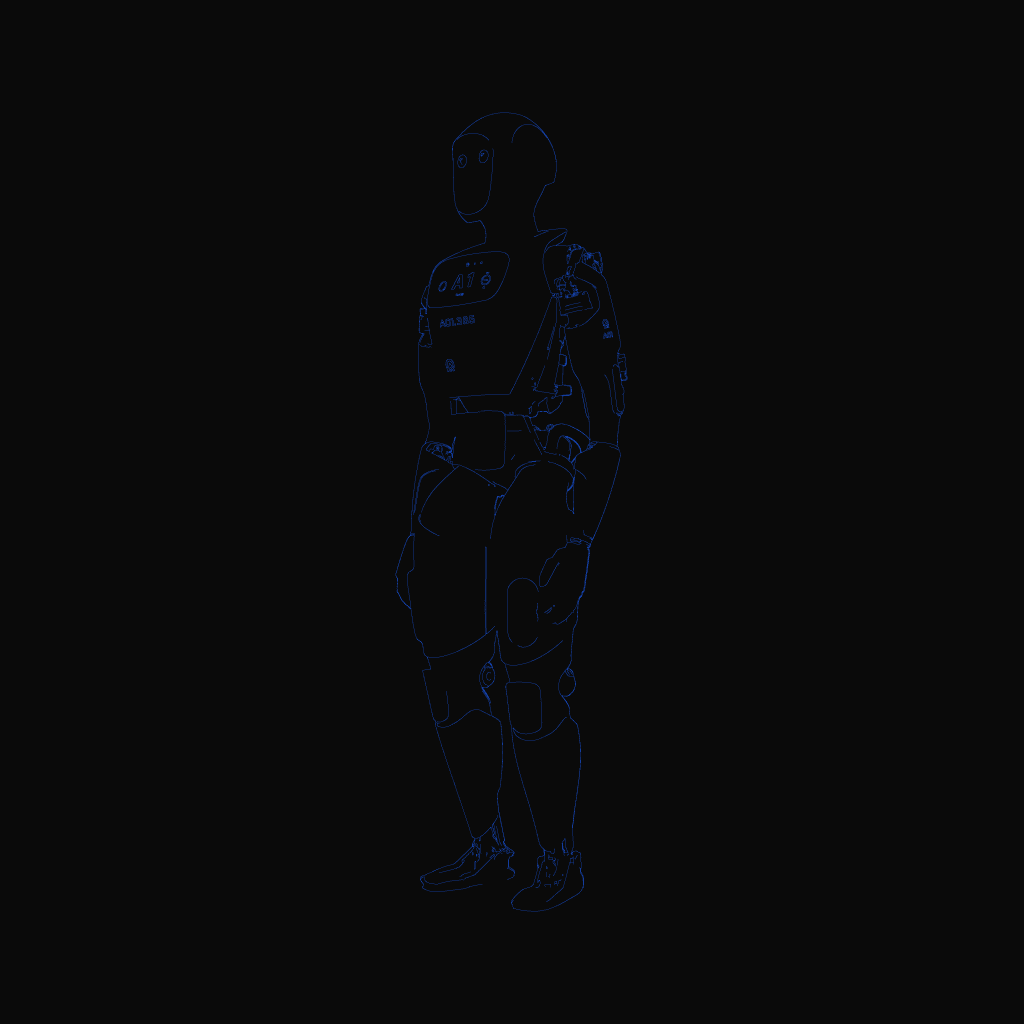 Stylized line drawing of the Apptronik Apollo