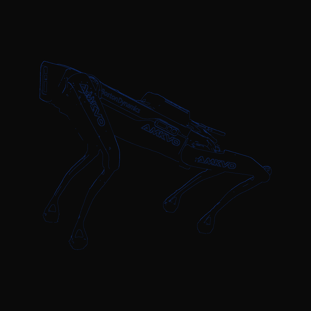 Stylized line drawing of the Boston Dynamics Spot