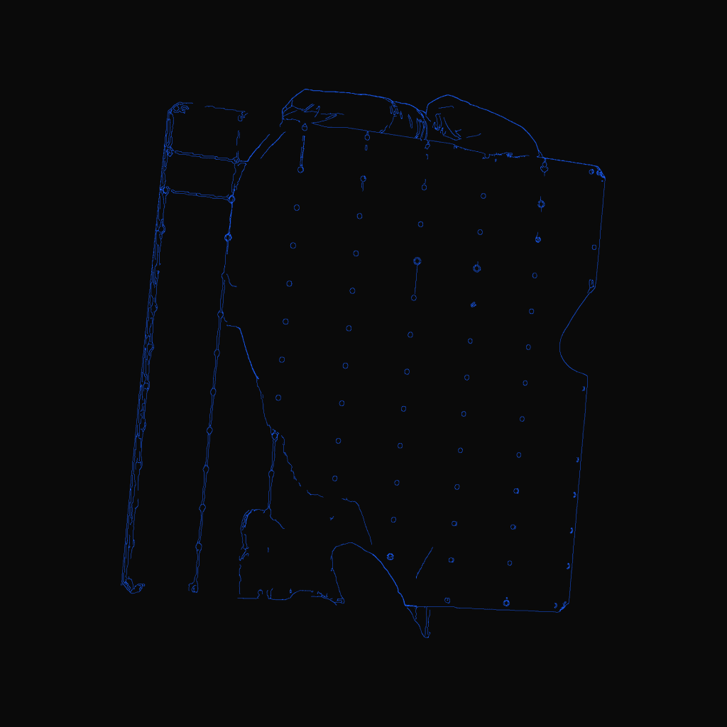 Stylized line drawing of the Cerebras Wafer-Scale Engine 3