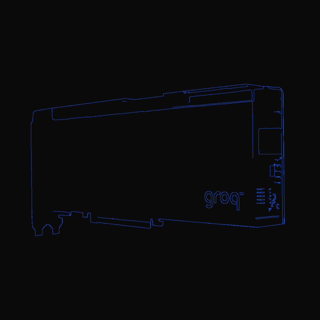 Stylized line drawing of the Groq Language Processing Unit
