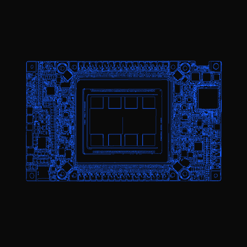 Stylized line drawing of the Intel Gaudi 3 HL-325L