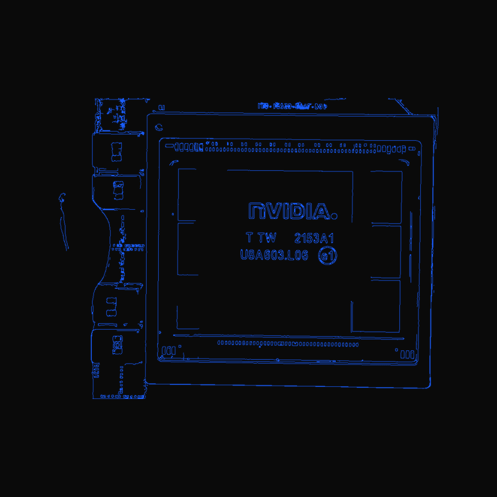 Stylized line drawing of the NVIDIA H100