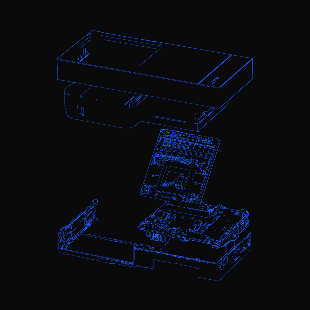 Stylized line drawing of the NVIDIA Jetson AGX Thor