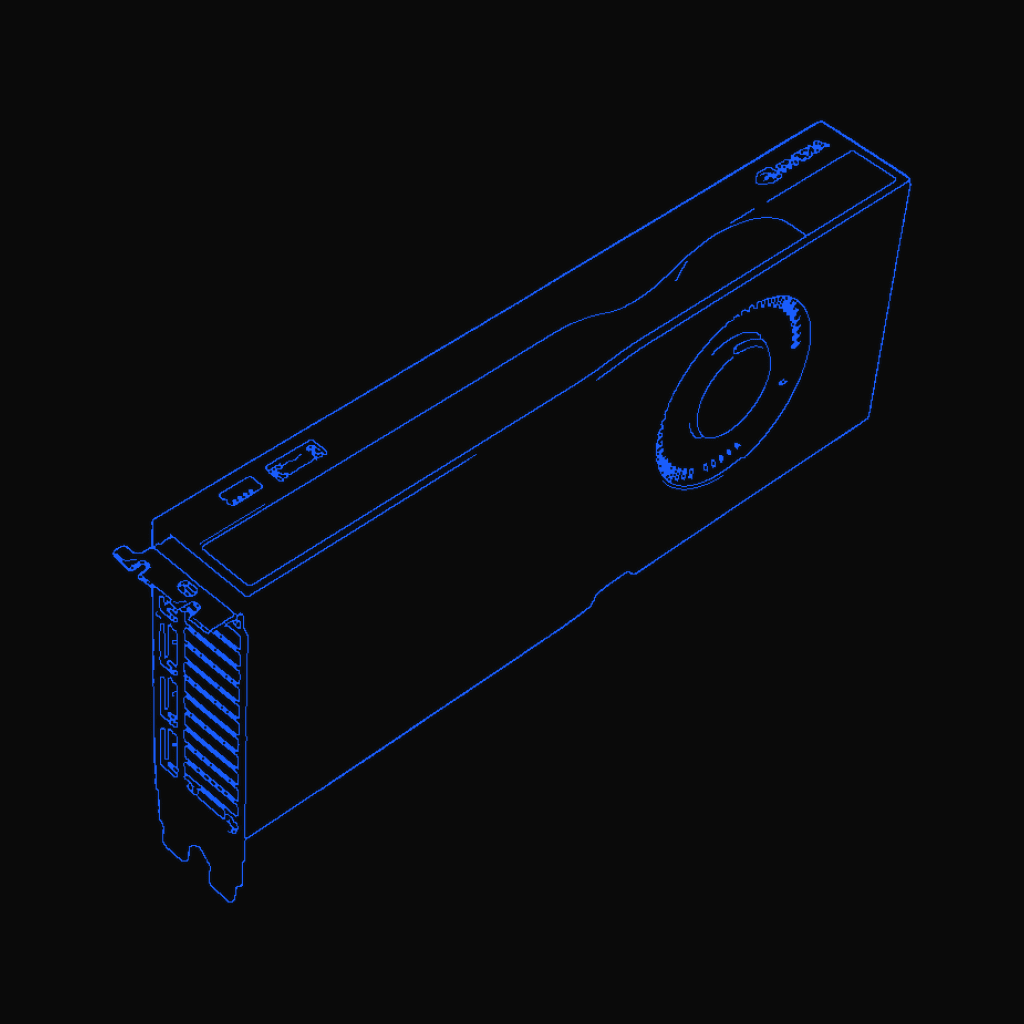 Stylized line drawing of the NVIDIA RTX PRO 4500 Blackwell