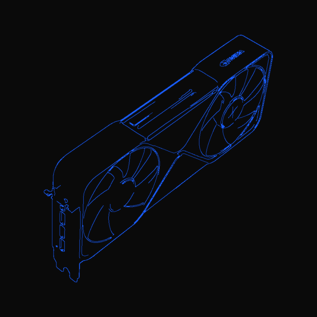 Stylized line drawing of the NVIDIA RTX PRO 6000 Blackwell