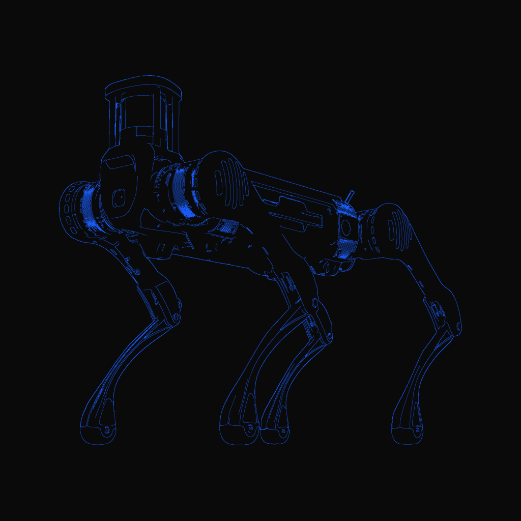Stylized line drawing of the Unitree B2