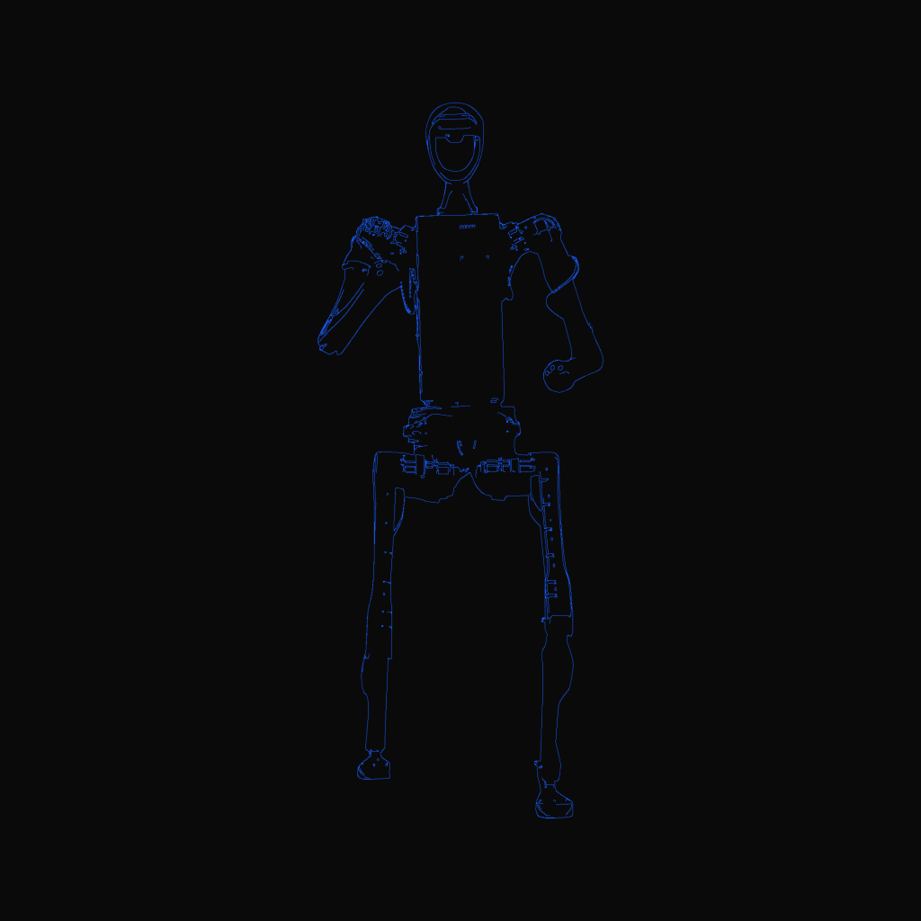 Stylized line drawing of the Unitree H1